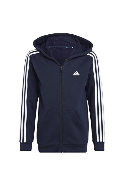 adidas Hanorac din fleece cu fermoar complet și 3 dungi pentru copii 128