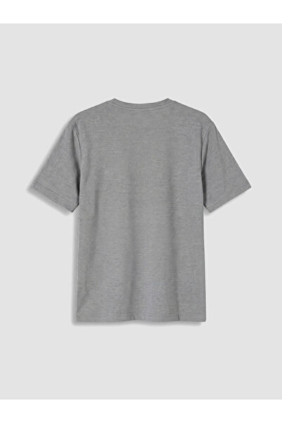 LC Waikiki Gray Crew Neck Printed Men's T-Shirt