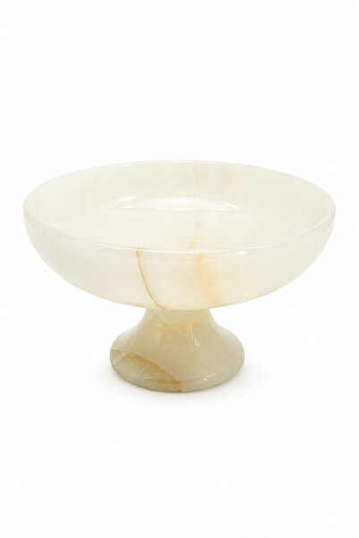 taru pasaj 5 Inch Van Stone Pedestal Bowl Handmade Natural Stone Decorative F...