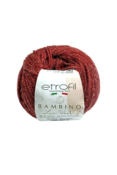 Etrofil Bambino Lux Roșu Cireș Fir moale pentru tricotat 60% Lână Merino 40% ...