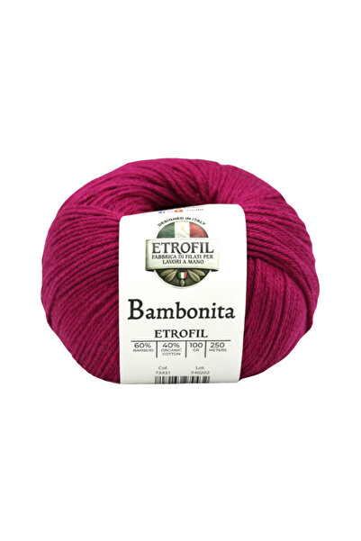 Etrofil Bambonita Knitting Yarn Fuchsia 60% Bamboo 40% Organic Cotton 100g 25...