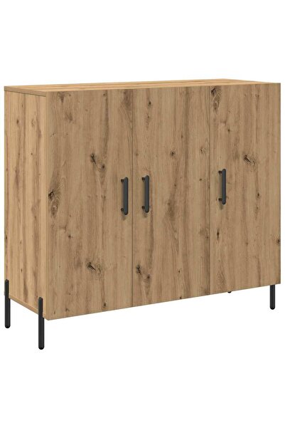 vidaxl Bufet Stejar Artizanal 90 x 34 x 80 cm Lemn compozit