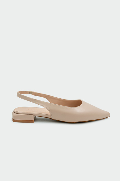 LAMİNTA Crown Flat Pointed Toe Nude Women's Ballerinas