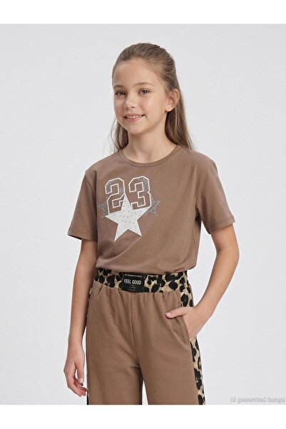 Beneti Girl's T-Shirt 10-14 Years Old - Brown