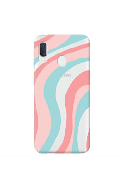 Other Samsung A20E Colored lines Transparent Silicone TPU Θήκη