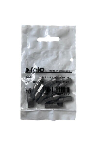 FELO Set 10 biti seria Industrial profil Drept, C6.3, 8.0x1.2mm, 25mm