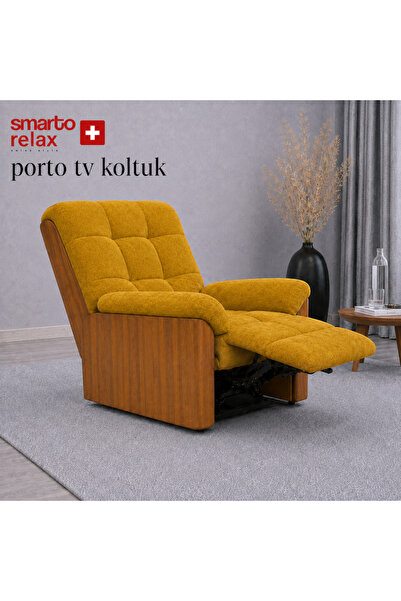 Smarto relax Porto TV Koltuğu Elektrikli Masajlı Isıtmalı Döner Sallanan Ahşa...