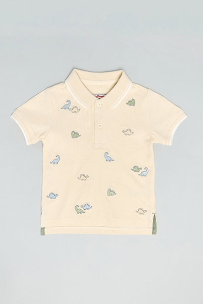 R&B Embroidered Polo T-Shirt with Short Sleeves