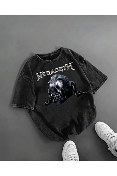 Toum Megadeth Metal Music Printed Unisex Oversize T-Shirt