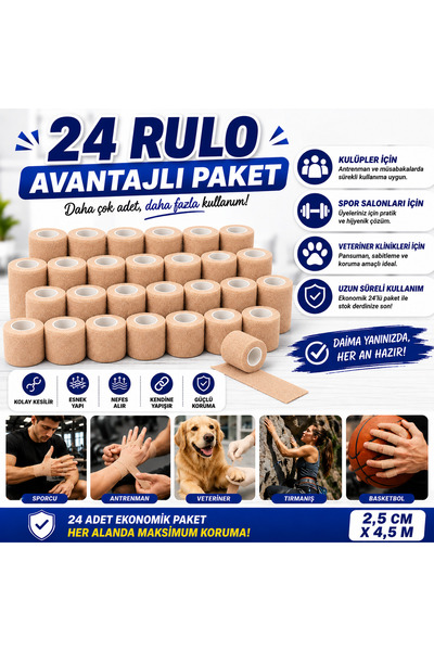 Octacare Elastični samolepljivi Coban zavoj, lepljivi Coban 2,5 cm x 4,5 meta...