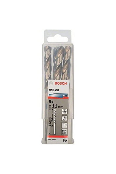 Bosch Top Bottom Set of 5 HSS-CO metal drill bits, 11 x 94 x 142 mm, cylindri...