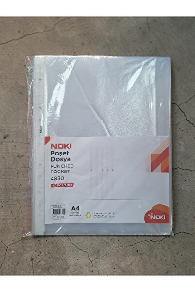 Noki Poşet Şeffaf Dosya föy A4 100 lu paket 4830
