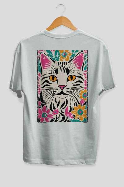 Ankhises 43 Cats for the Sake of Cat Love Printed White Oversize T-Shirt 100%...