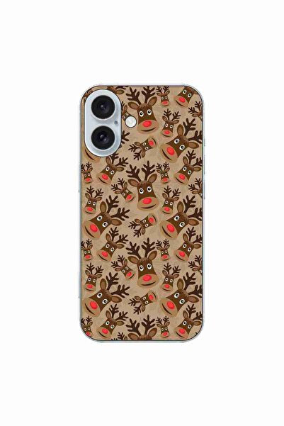 OEM Case compatible with Apple iPhone 16 Silicone Gel Tpu Christmas Rudolf Pa...