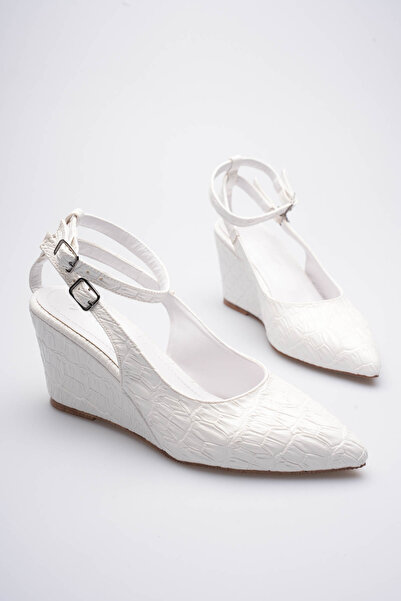 Egepass Elisaa Croco Patterned Wedge Heel Daily Sandals