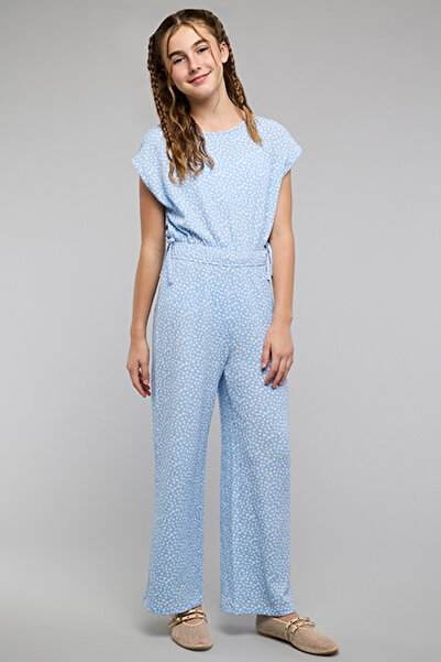 R&B Floral Print Jumpsuit with Cap Sleeves