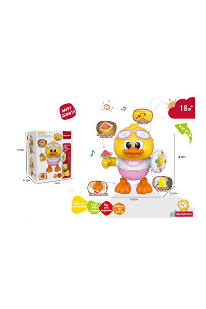 PlayFun Rață Bebeluș Jucărie Senzorială Lumini LED Sunete Muzicale Interactiv...