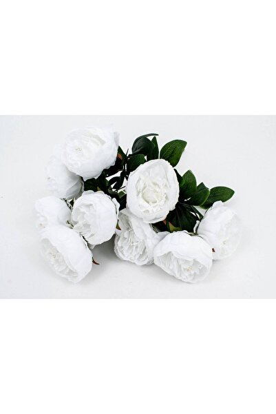 OEM Flori Artificiale Buchet 9 Bujori Cu Stamine Alb