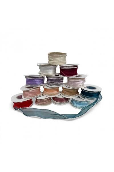 OEM Lilac Organza Ribbon With Beaded Edges