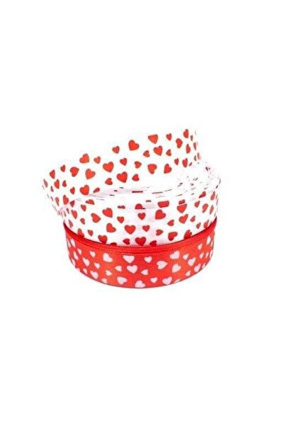 OEM Satin Ribbon With Hearts 2.5Cm/45 M White