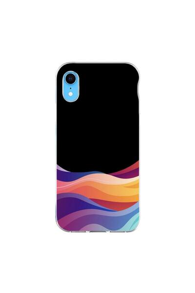 OEM Case compatible with Apple iPhone XR Silicone Gel Tpu Pattern Neon Waves