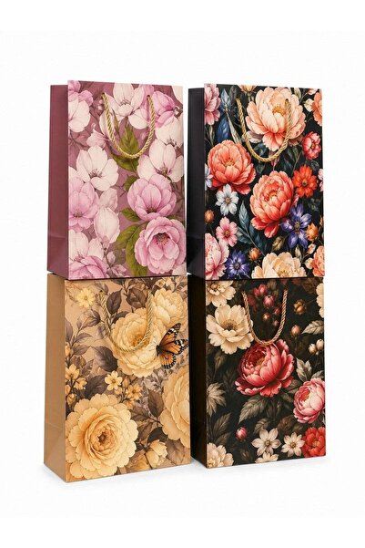 OEM Pungi cadou Late si Mari Imprimeu Flori 12/set 31X37X26cm