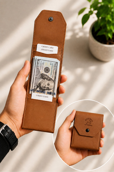 Av A Dos Men's Vegan Leather Elegant Wallet with Cash Compartment and Multipl...