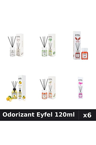 Eyfel Set 6 Odorizante Camera Betisoare - 6 Arome Asortate, 120ml Parfum
