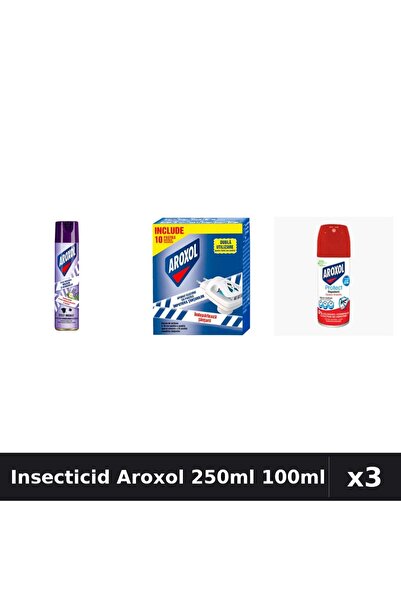 Aroxol Set 3 Spray Insecticid 250ml + 100ml - Anti Gandaci, Tantari, Muste