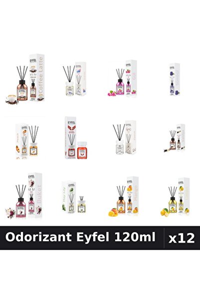 Eyfel Set 12 Odorizant Camera Betisoare 120ml - 12 Arome Asortate, Parfum Intens