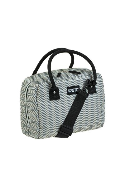 OEM Geanta Izoterma Alba cu Model Gri Bleu Aztec "Good Day" pentru Alimente 2...
