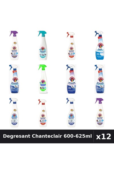 Chanteclair Set 12 Degresant Universal 600-625ml - 9 Arome Asortate Curatenie...