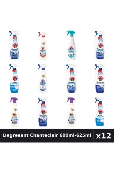 Chanteclair Set 12 Degresant Universal 600ml-625ml - 7 Arome, Detartrant, Ant...