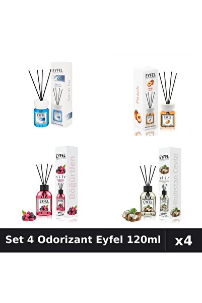 Eyfel Set 4 Odorizante Camera Betisoare, Cool Water, Fructe De Padure, Nuca D...