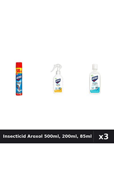 Aroxol Set 3 Insecticid 500ml + Loțiune Repelent 200ml, 85ml - Anti Insecte Casa