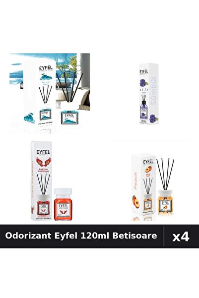 Eyfel Set 4 Odorizant Camera Betisoare 120ml - Ocean, Zambile, Red Dragon, Pi...