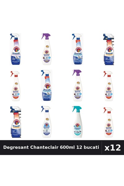 Chanteclair Pachet 12 Degresant Universal 600ml - 7 Arome, Anticalcar, Detart...