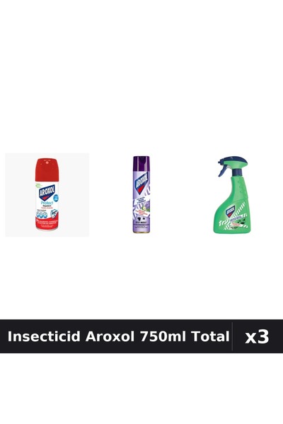 Aroxol Set 3 Spray Insecticid 100ml, 250ml, 400ml - Anti Gandaci, Tantari, Muste
