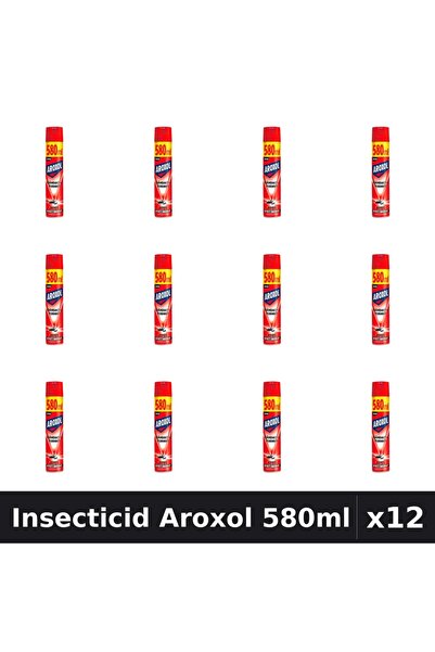 Aroxol Set 12 Spray Insecticid 580ml - Anti Gandaci, Tantari, Muste - Protectie