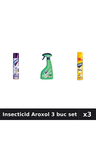 Aroxol Set 3 Spray Insecticid 250ml, 400ml, 580ml - Anti Insecte Eficace
