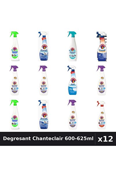 Chanteclair Set 12 Degresant Universal 600-625ml - 8 Arome, Detartrant, Antic...