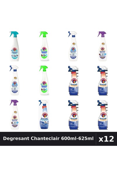 Chanteclair Set 12 Degresant Universal 600ml-625ml - Lămâie, Lavandă, Bicarbo...