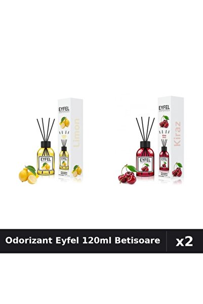 Eyfel Set 2 Odorizant Camera Betisoare 120ml - Lămâie, Cireșe - Parfum Intens