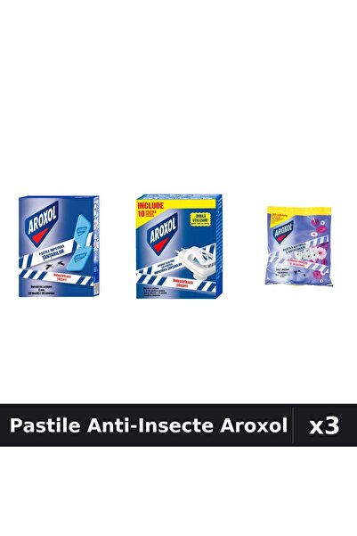 Aroxol Set 3 Pastile Anti-Insecte 20-30 buc - Spirale Eficace, Protectie Casa