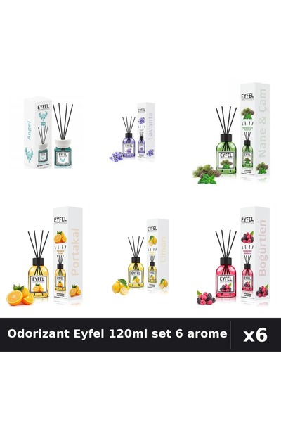Eyfel Set 6 Odorizante Camera Betisoare - Angel, Lavandă, Pin Mentă, Portocal...