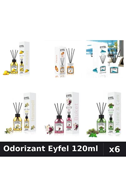 Eyfel Set 6 Odorizante Camera Betisoare - 6 Arome Asortate, 120ml Parfum