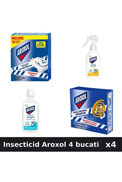 Aroxol Set 4 Insecticid - Pastile Anti-Insecte, Loțiune Repelent 200ml + 85ml