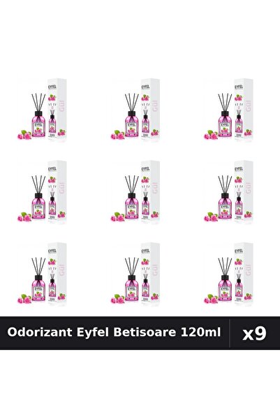 Eyfel Set 9 Odorizant Camera Betisoare Trandafir - 120ml Parfum Intens