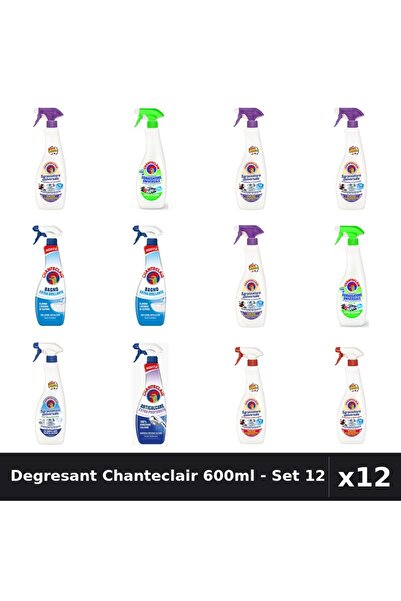 Chanteclair Set 12 Degresant Universal 600ml - Lavanda, Lămâie, Mosc Alb, Mar...