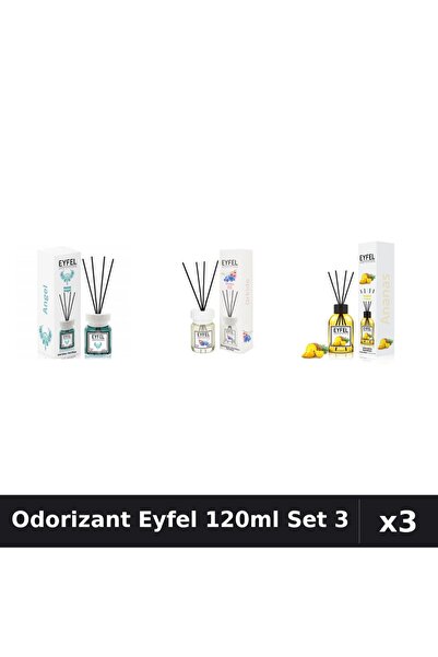 Eyfel Set 3 Odorizant Camera Betisoare 120ml - Angel, Orhidee, Ananas